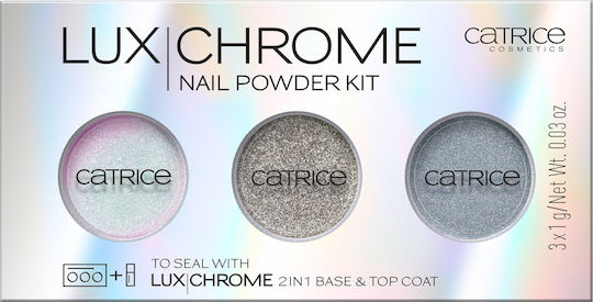 Catrice Cosmetics LuxChrome Glitter for Nails Nail Powder Kit 01 Effect Overload 3g in Various Colors 3pcs