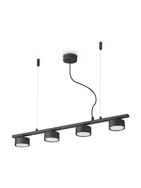 Ideal Lux Minor Hängend Kronleuchter für 4 Lampen GX53 Schwarz