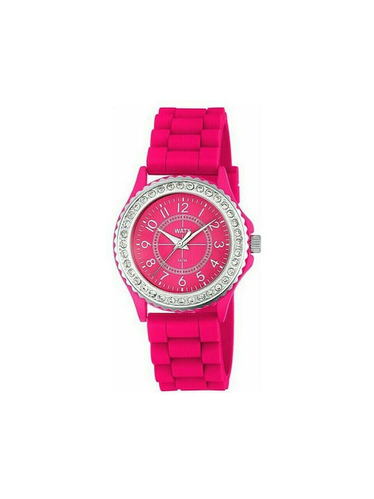 WATX & CO Watch with Pink Rubber Strap RWA9011