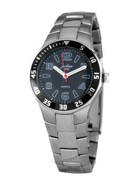 Justina Women's Watch with Silver Metal Bracelet