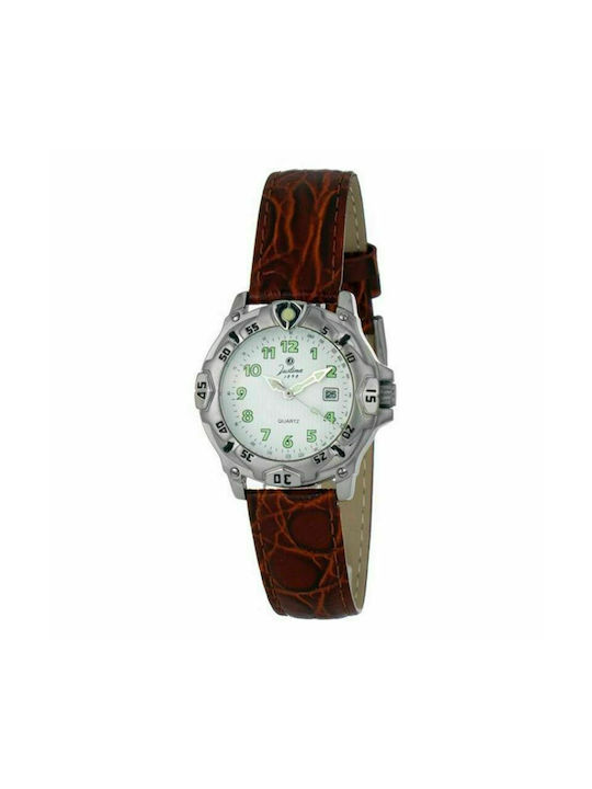 Justina Watch with Brown Leather Strap 32555M