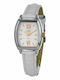 Justina Women's Watch with White Leather Strap