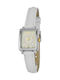 Women's Watch with White Leather Strap
