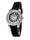 Justina Women's Watch with Black Rubber Strap