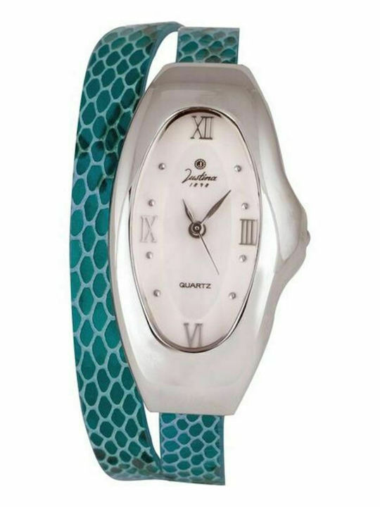 Justina Women's Watch with Blue Leather Strap