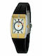 Justina Women's Watch with Black Rubber Strap