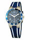 Justina Women's Watch with Blue Rubber Strap