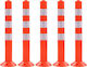 vidaXL Plastic Traffic Columns Orange H75cm 5pcs