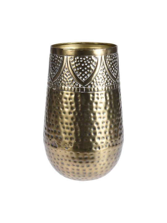 Koopman Διακοσμητικό Βάζο Μεταλλικό Brass Plated Χρυσό 19x19x30cm