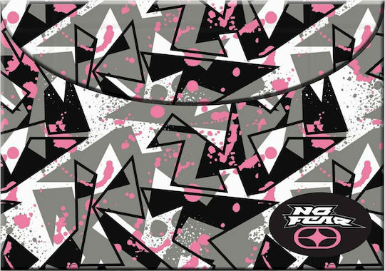 Back Me Up Φάκελος με Κουμπί για Χαρτί A4 Γκρι No Fear - Pink Splash