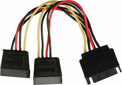 Powertech 15-Pin Sata - 15-Pin Sata Kabel 0.15m Mehrfarbig (CAB-W012)