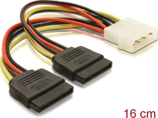 DeLock Molex cu 4 pini - 15-Pin Sata Cablu 0.112m Multicolor (60102)