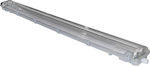 Adeleq Double-Ended Outdoor Lighting Batten T8 with 2 Slots for LED Bulbs 120cm