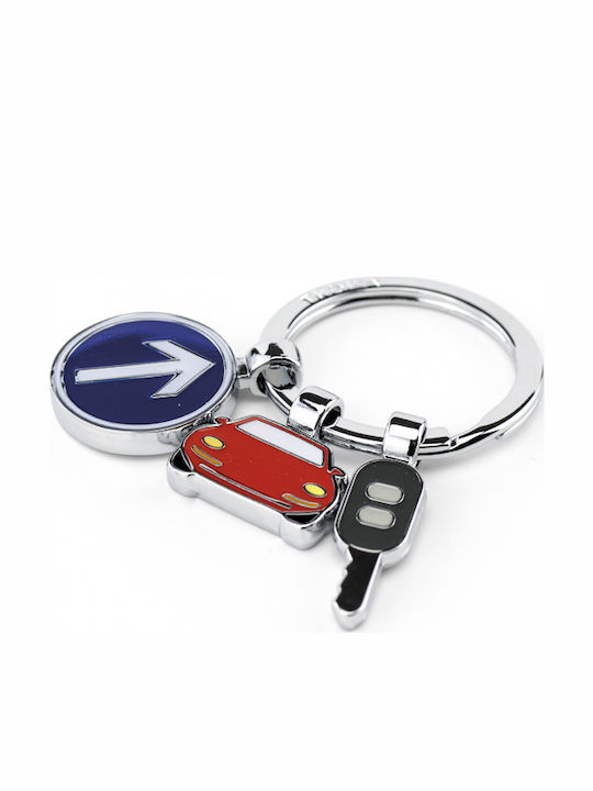 Troika Keychain Wallet On The Road Metallic Silver