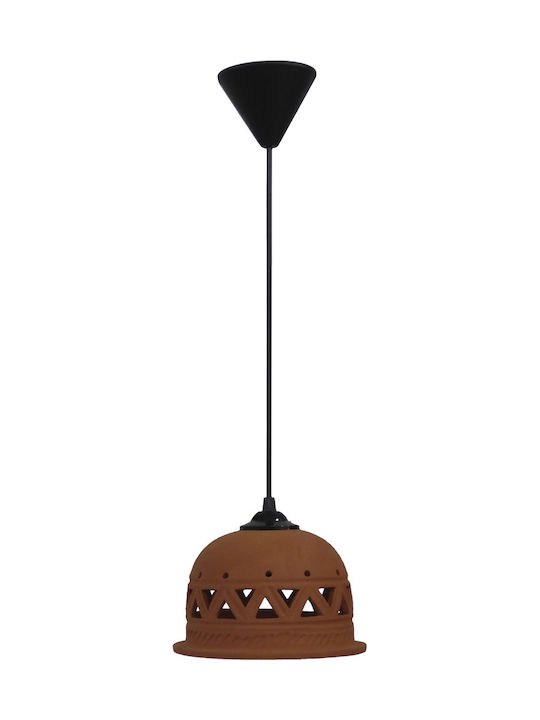 Heronia Bell Pendant Light Single-Light Bell for Socket E27 Brown