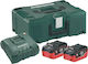 Metabo Set 2 Tool Batteries Lithium 18V Capacity 5.5Ah with Charger