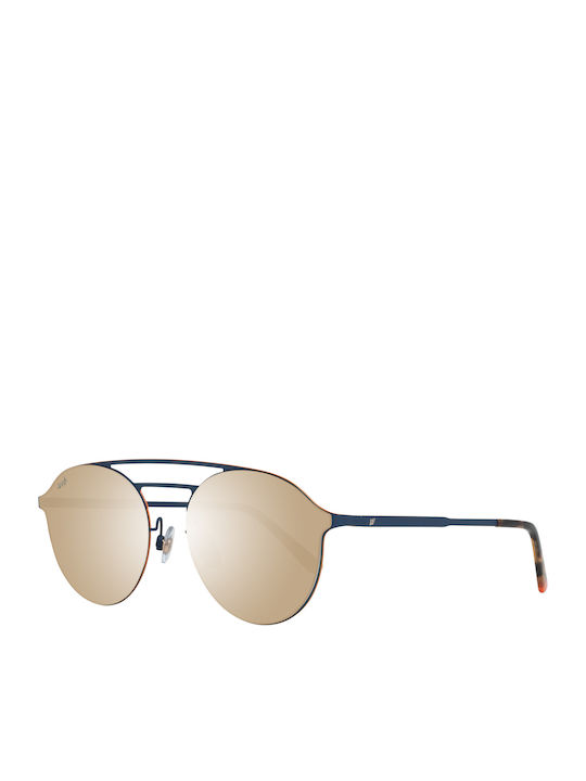 Web Unisex Sunglasses with Navy Blue Metal Fram...
