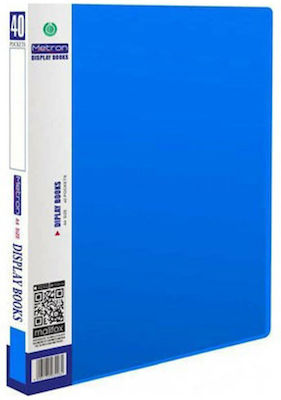 Metron Clipboard Flexible with 40 plastic sleeves Slides for Paper A4 Blue 1pcs