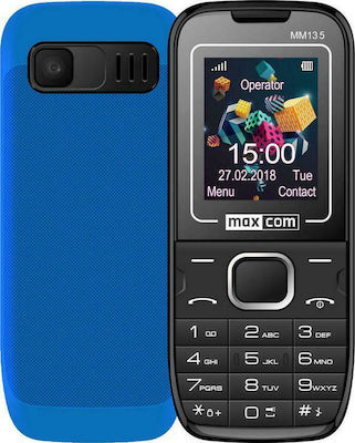 MaxCom MM135 Dual SIM Mobile Phone with Buttons Blue