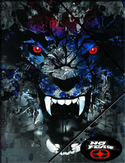 Back Me Up Folder with Rubber Band for Paper A4 Black No Fear - Digital Wolf