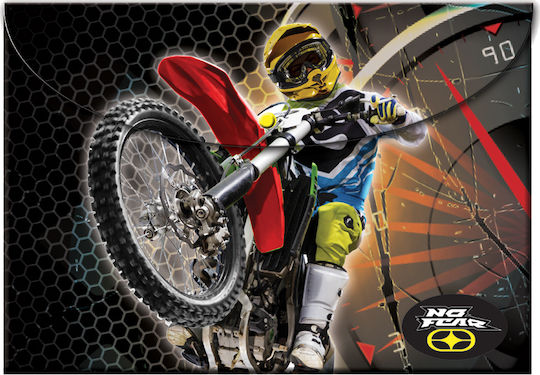 Back Me Up Φάκελος με Κουμπί για Χαρτί A4 Μαύρος No Fear - Motocross
