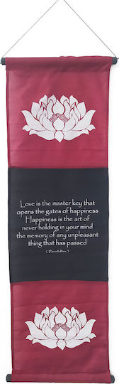 Alphab2b Hanging Wall Decor Handmade Red Fabric 37x119cm