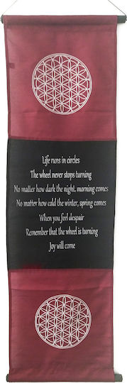 Alphab2b Hanging Wall Decor Handmade Red Fabric 37x119cm