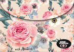 Back Me Up Folder with Button for Paper A4 Pink No Fear - Pink Floral