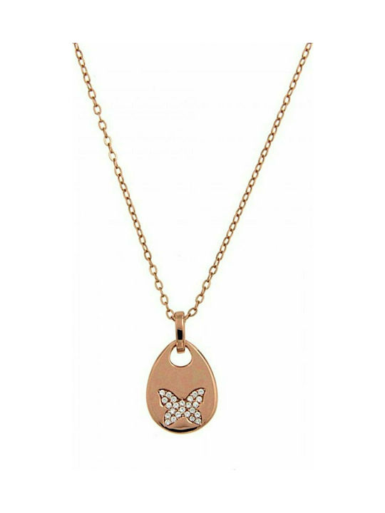 Jools Halskette mit Design Schmetterling aus Vergoldet Silber mit Zirkonia