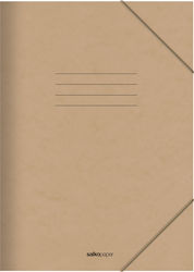 Salko Paper Folder Prespan with Rubber Band and Ears for Paper A4 Brown 2531