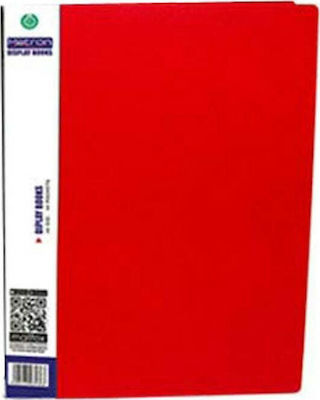 Metron Clipboard Flexible with 40 plastic sleeves Slides for Paper A4 Red 1pcs