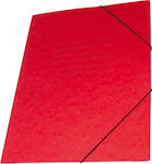 Premium Φάκελος Πρεσπάν με Λάστιχο και Αυτιά για Χαρτί A4 Κόκκινος 25x35εκ