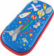 Graffiti Oval 3D Pencil Case with 1 Compartment Blue