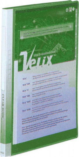 Comix Clipboard Flexible with 30 plastic sleeves Slides for Paper A4 Green 1pcs