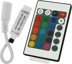 GloboStar Drahtlos IR (Informationsanforderung) mit Fernbedienung LED RGB Controller mit Kabel und kabelloser IR-Fernbedienung 12 Volt 72 Watt 04034