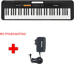 Casio Tastatur CT-S100 + Power Supply mit 61 Standard Berührung Tasten Schwarz mit Netzteil