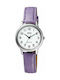 Q&Q Watch with Purple Leather Strap