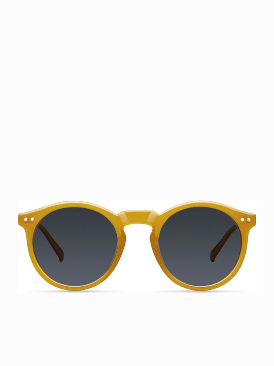 Meller Kubu Sunglasses with Amber Carbon Plastic Frame and Black Polarized Lens K-AMBCAR