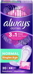Always Dailies Singles Normal 2 Σταγόνες 20τμχ
