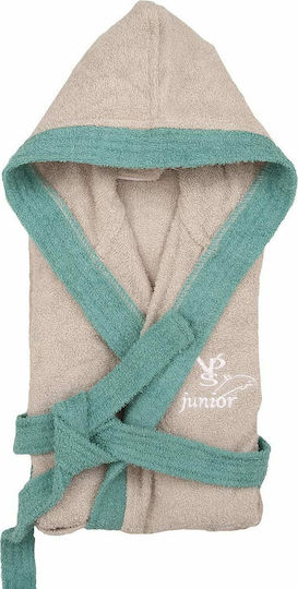 Viopros Kids Bathrobe Gray-Petrol with Hood