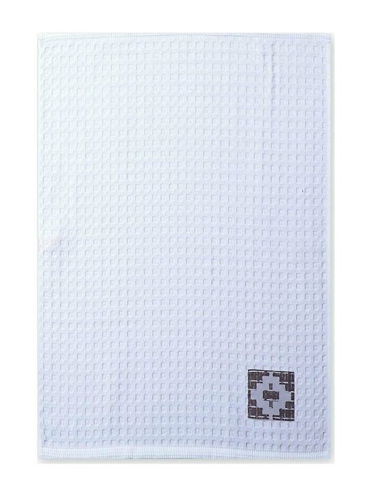 Nef-Nef Homeware Perez Tea Towel of 100% Cotton In White Colour 45x68cm 1pcs