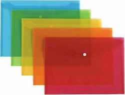 Economix Transparent File Folder with Button for A5 Sheets (Μiscellaneous colours)