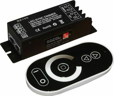 Adeleq Безжично Димер Сензорен RF (Радиочестотна идентификация) с дистанционно управление за едноцветна LED лента 12/24V 25A 30-33325