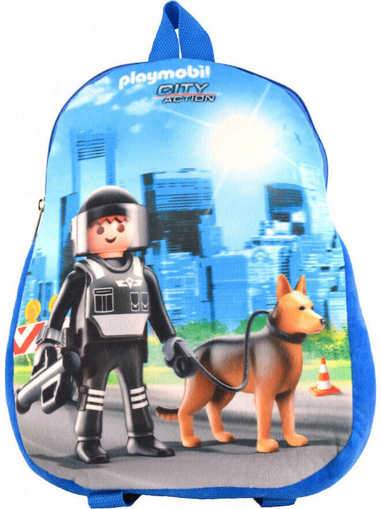 Poliția Playmobil Ghiozdan Școlar de Spate Grădinița Albastru deschis