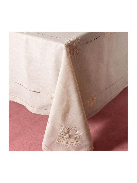 Silk Fashion 4006 Cotton & Polyester Tablecloth with Embroidery Set 13pcs Γκρι 160x300cm