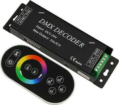 GloboStar Drahtlos Touch RF (Request for) - Anfrage für mit Fernbedienung RGB 2.4G DMX512 Controller 3 Kanäle 5V - 12V - 24V Gleichstrom 75W - 180W - 360W 15144