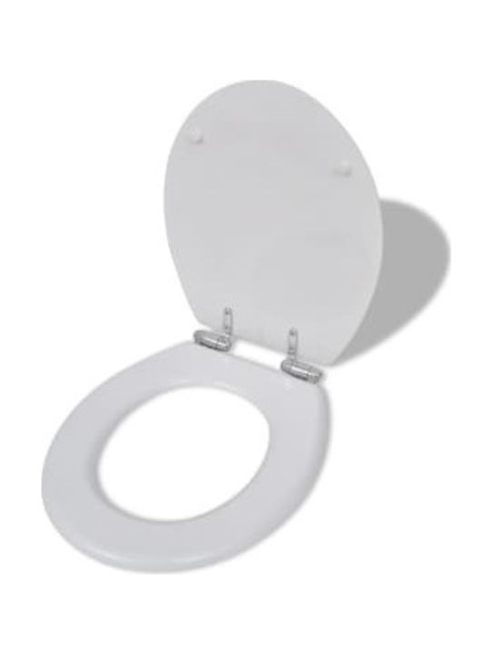 vidaXL Wooden Soft Close Toilet Seat White 43.7cm