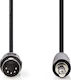 Nedis Καλώδιο DIN 5-pin male - 3.5mm male 2m Μαύρο (CAGP20100BK20)