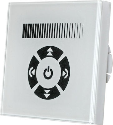 Adeleq Dimmer Touch Controller Wall Mounted Dimmer Χωνευτό για Μονόχρωμες Ταινίες 12V 96W και 24VDC 192W με Πρόσοψη Glass Panel Λευκό 30-3380