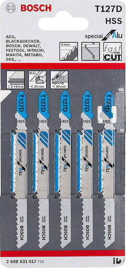Bosch T127D Jig Saw Blade for Metal 75mm Special for Alu 5pcs 2608631017